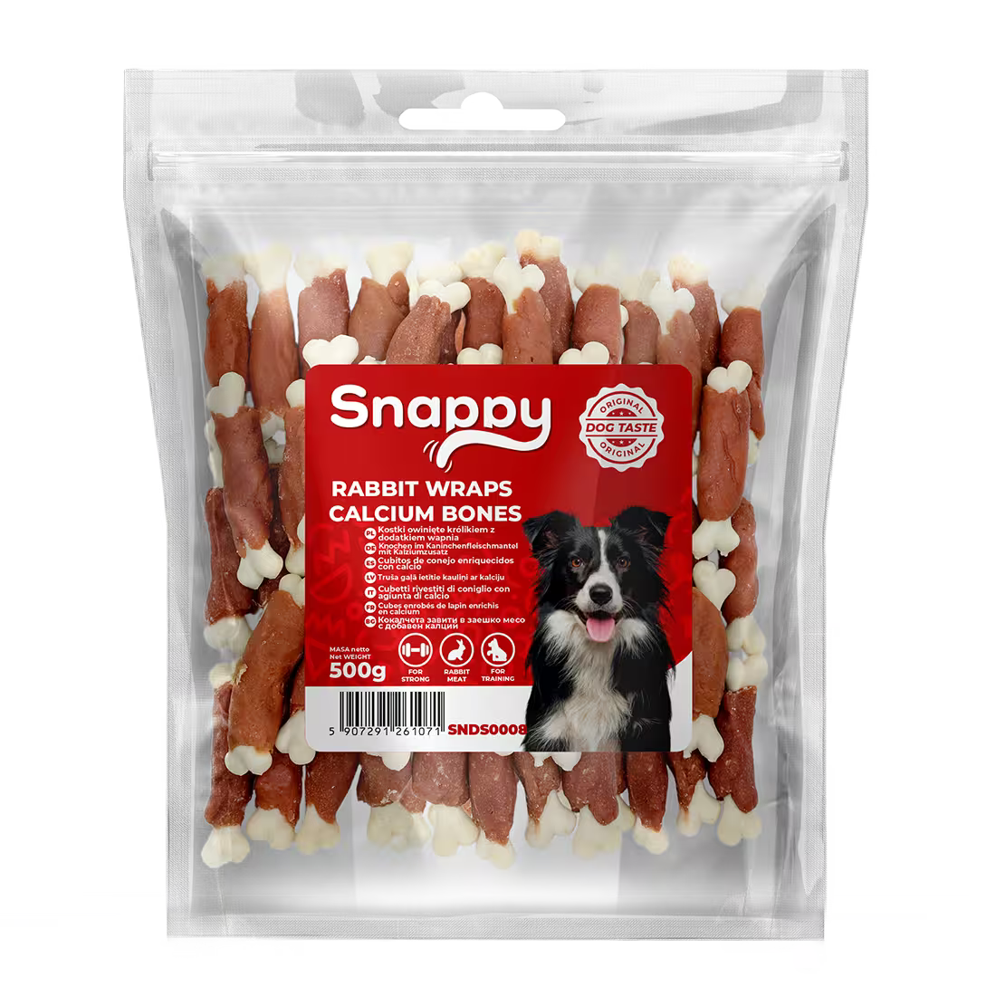 SNAPPY poslastice za pse, 500g, zečetina obmotana oko kalcijumskih kostiju
