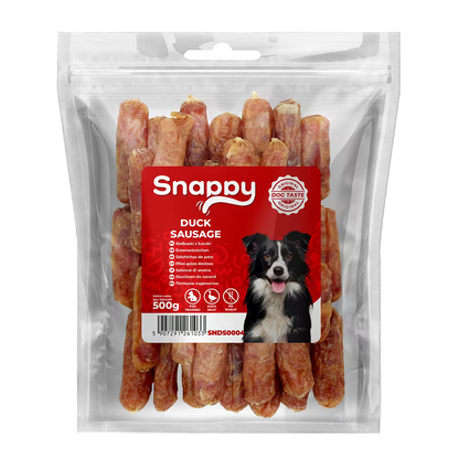SNAPPY poslastice za pse, 500g, kobasice od pačetine