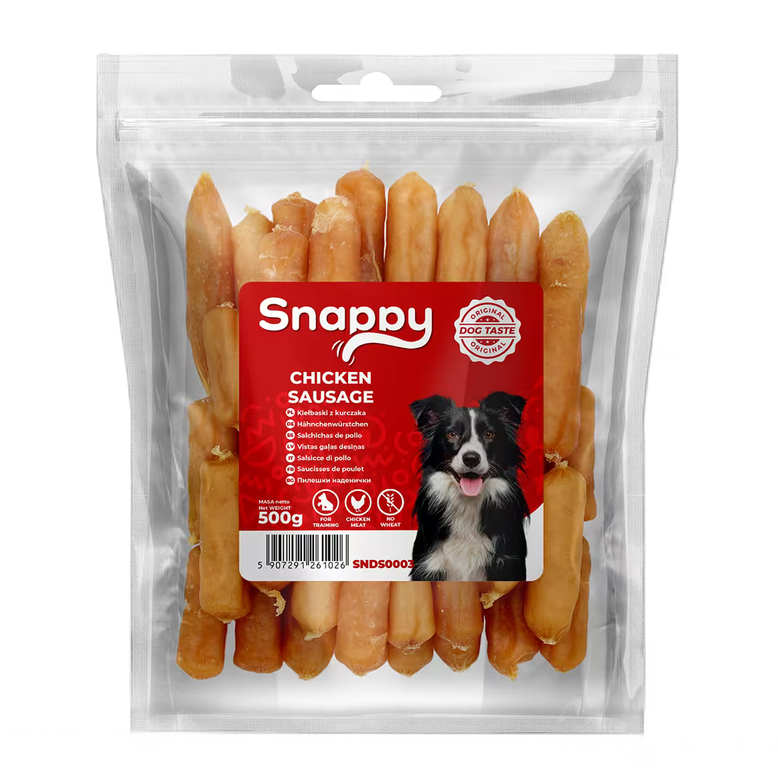 SNAPPY poslastice za pse, 500g, kobasice od piletine