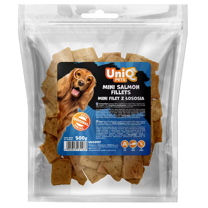 UniQ poslastice za pse, 500g, fileti od lososa