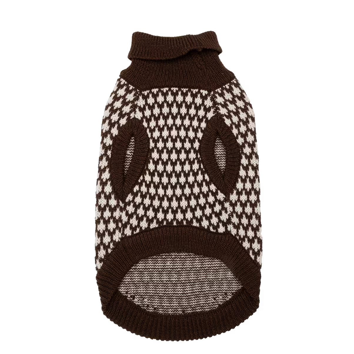 UniQ odeća za ljubimce, debeli vuneni džemper sa kragnom, braon