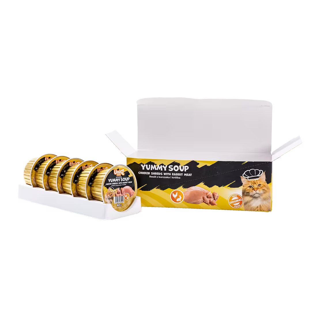 UniQ vlažna hrana za mačke, 60g×6kom, supa sa piletinom i zečetinom