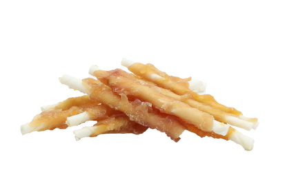 UniQ poslastice za pse, piletina obmotana oko štapića od sirove kože