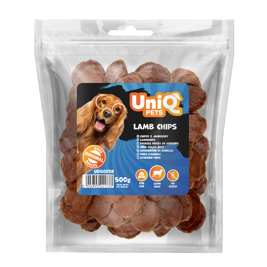 UniQ poslastice za psa, 500 g, čips od jagnjetine