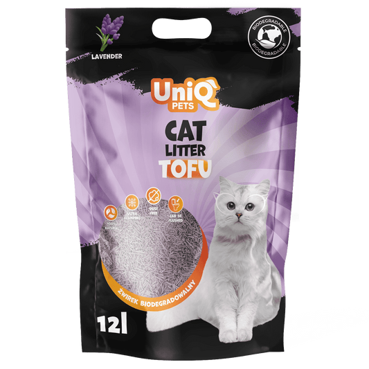 UniQ tofu biorazgradivi posip za mačke, 5kg / 12L, lavanda