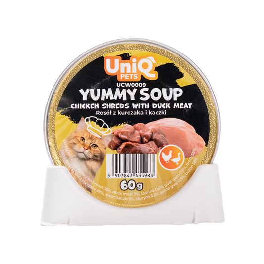 UniQ vlažna hrana za mačke, 60g×6kom, supa sa piletinom i pačetinom