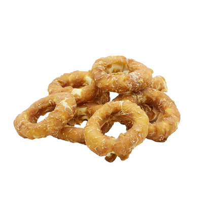 UniQ poslastice za psa, 500g, piletina obmotana oko prstenova sirove kože