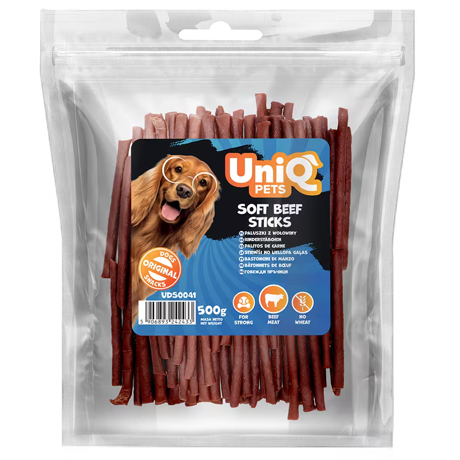 UniQ poslastice za pse, mekani štapići od govedine