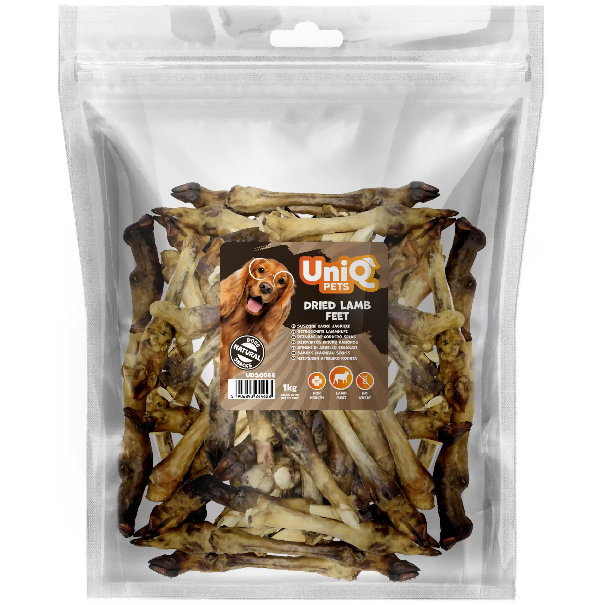 UniQ poslastice za psa, sušene jagnjeće noge