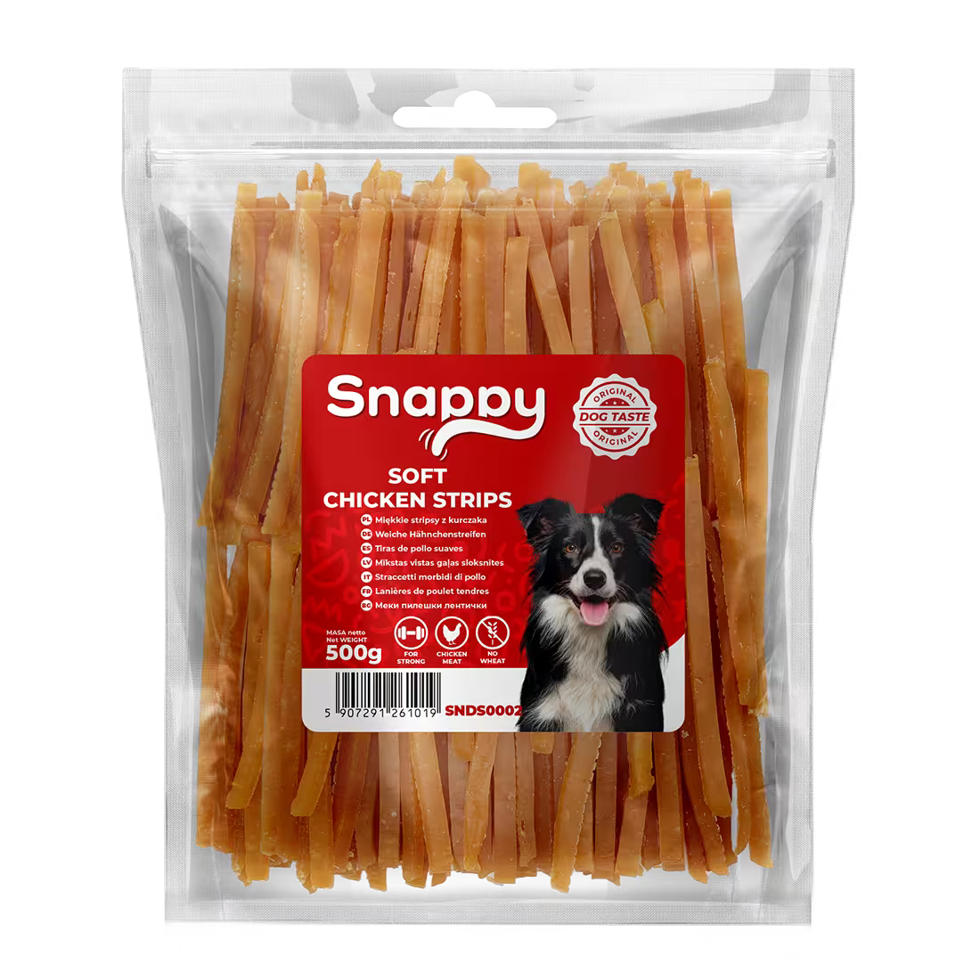 SNAPPY poslastice za pse, 500g, trakice od piletine