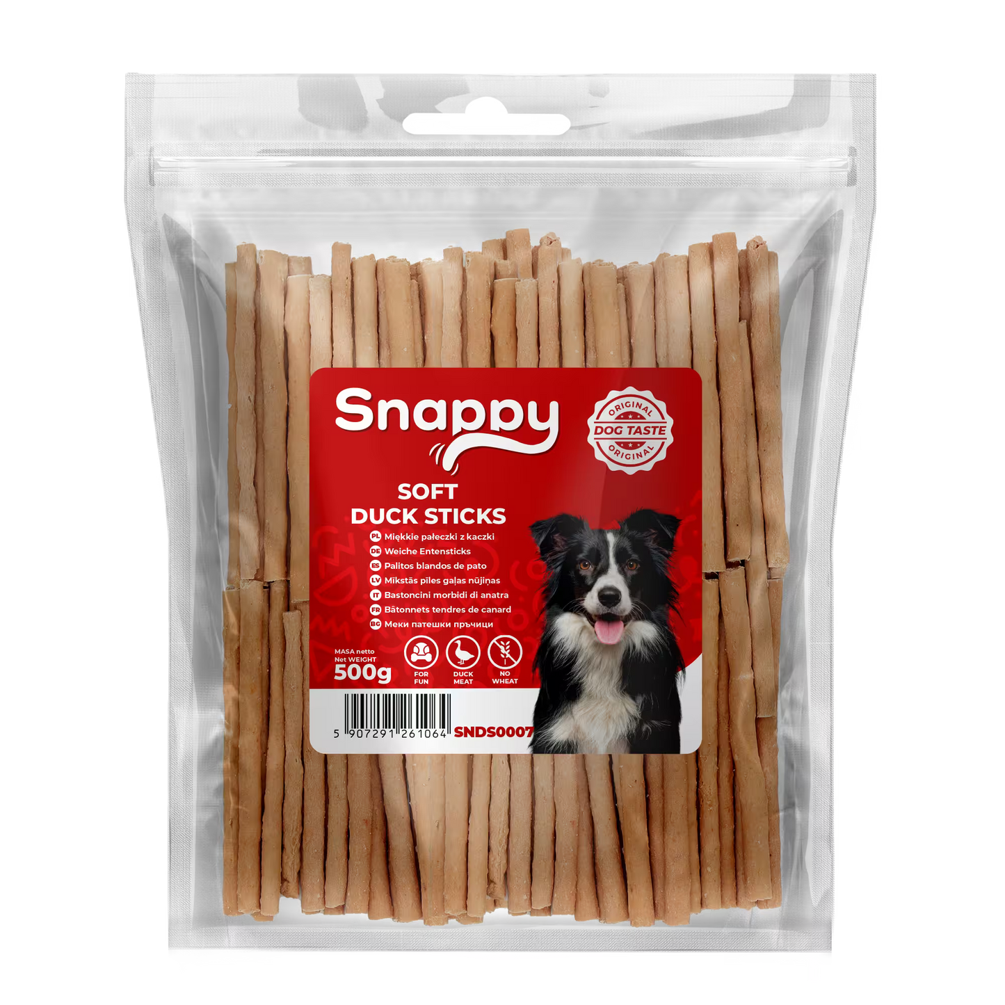 SNAPPY poslastice za pse, 500g, štapići od pačetine