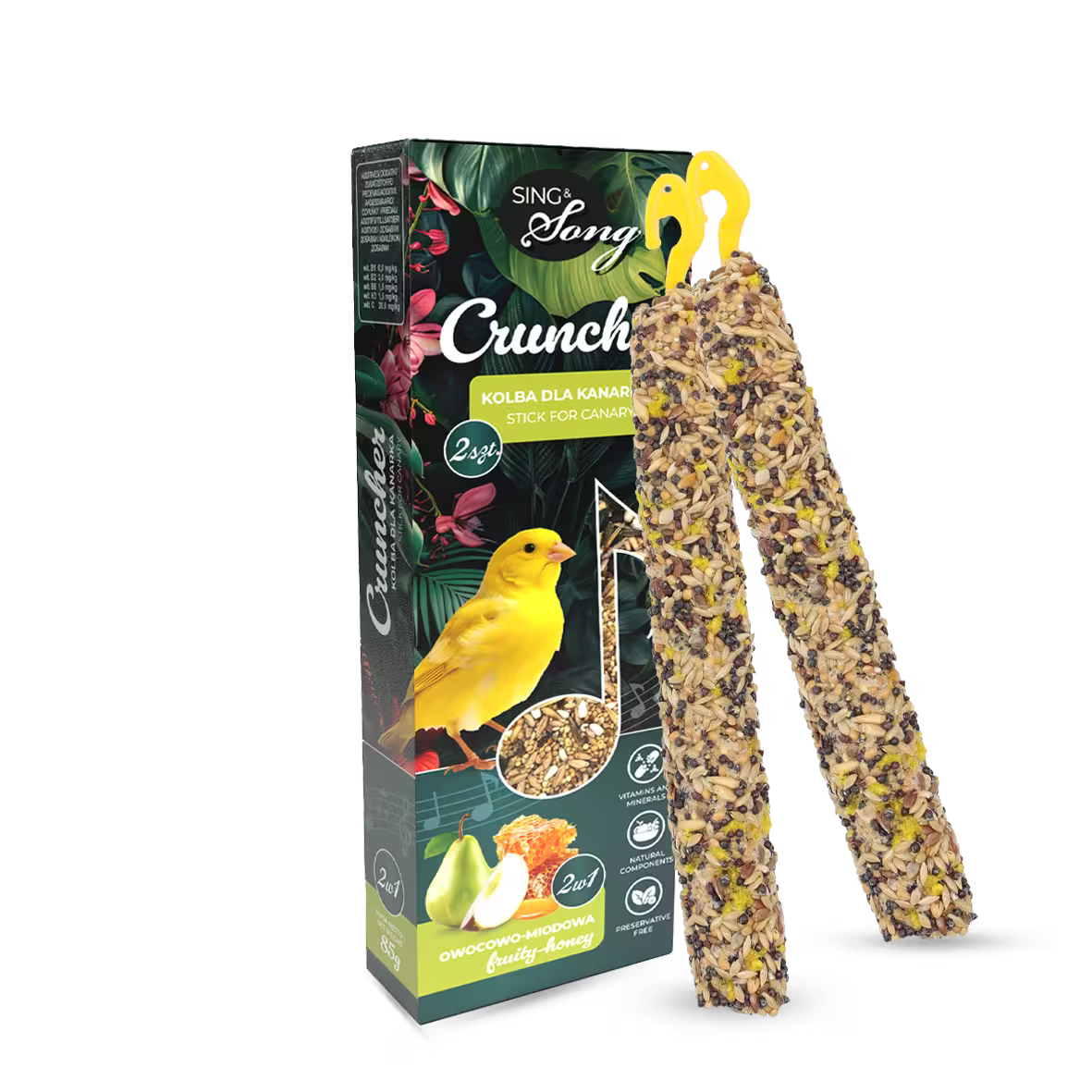 SING & SONG hrskavac za kanarince, 85g, 2u1 voće-med