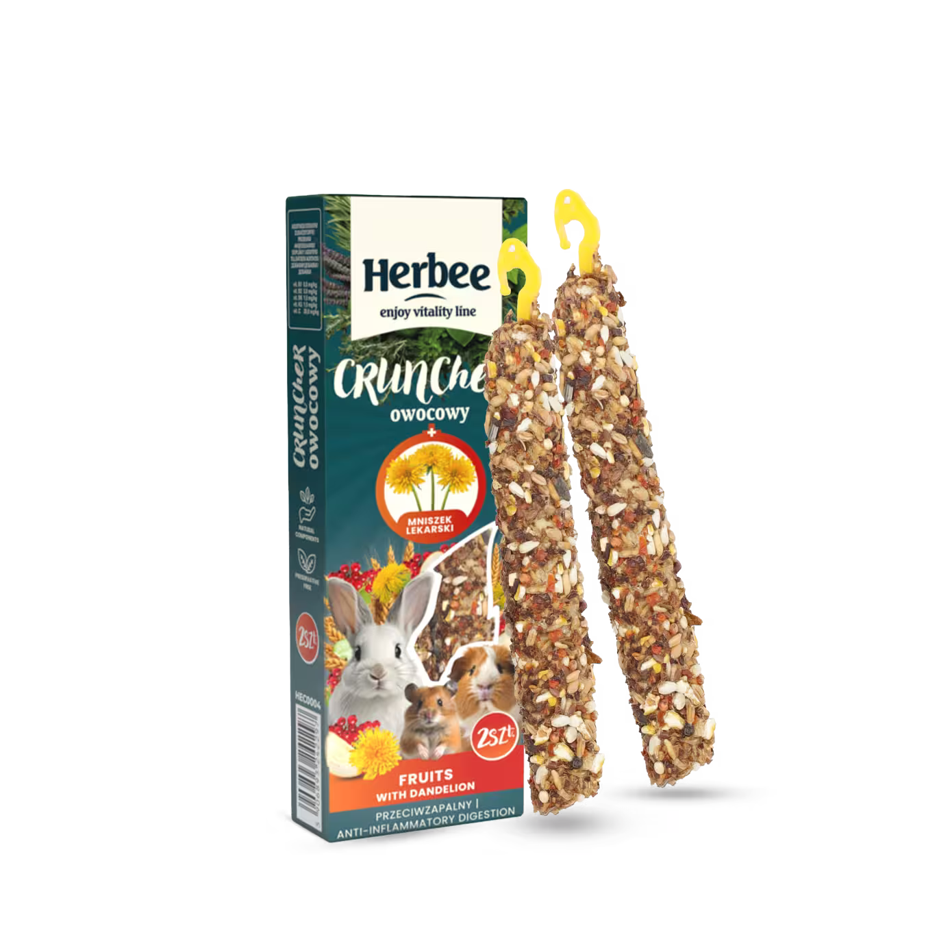 HERBEE poslastice za glodare i kuniće, 115g, voće i maslačak