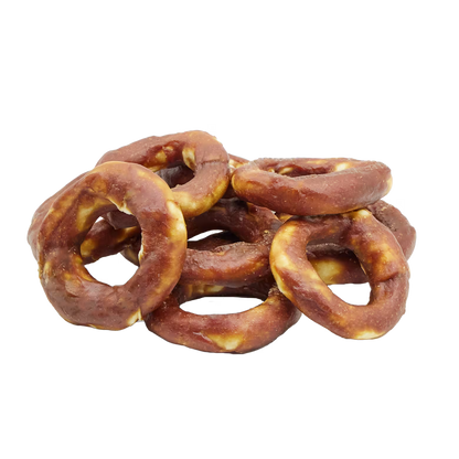 UniQ poslastice za pse, 500g, pačetina na prstenovima od sirove kože