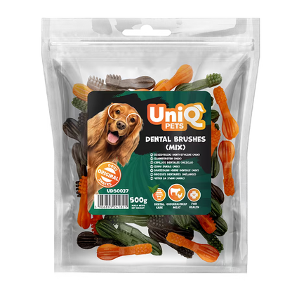 UniQ poslastice za pse, 500 g, dentalne četkice (mešavina)